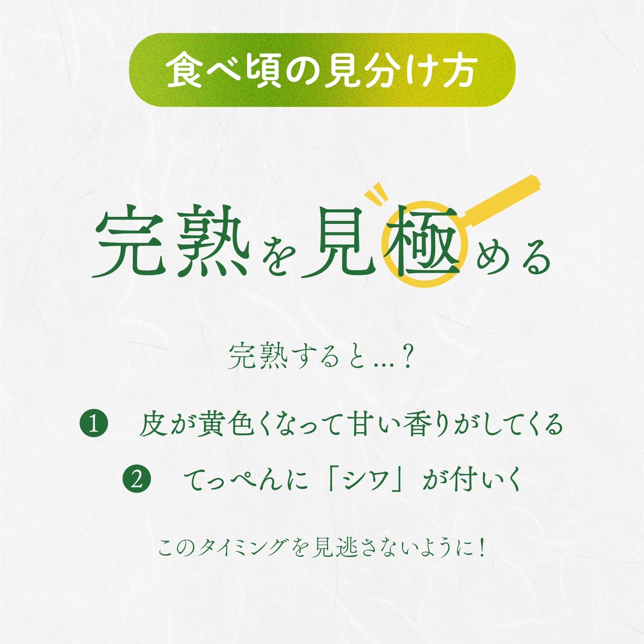完熟を見極める