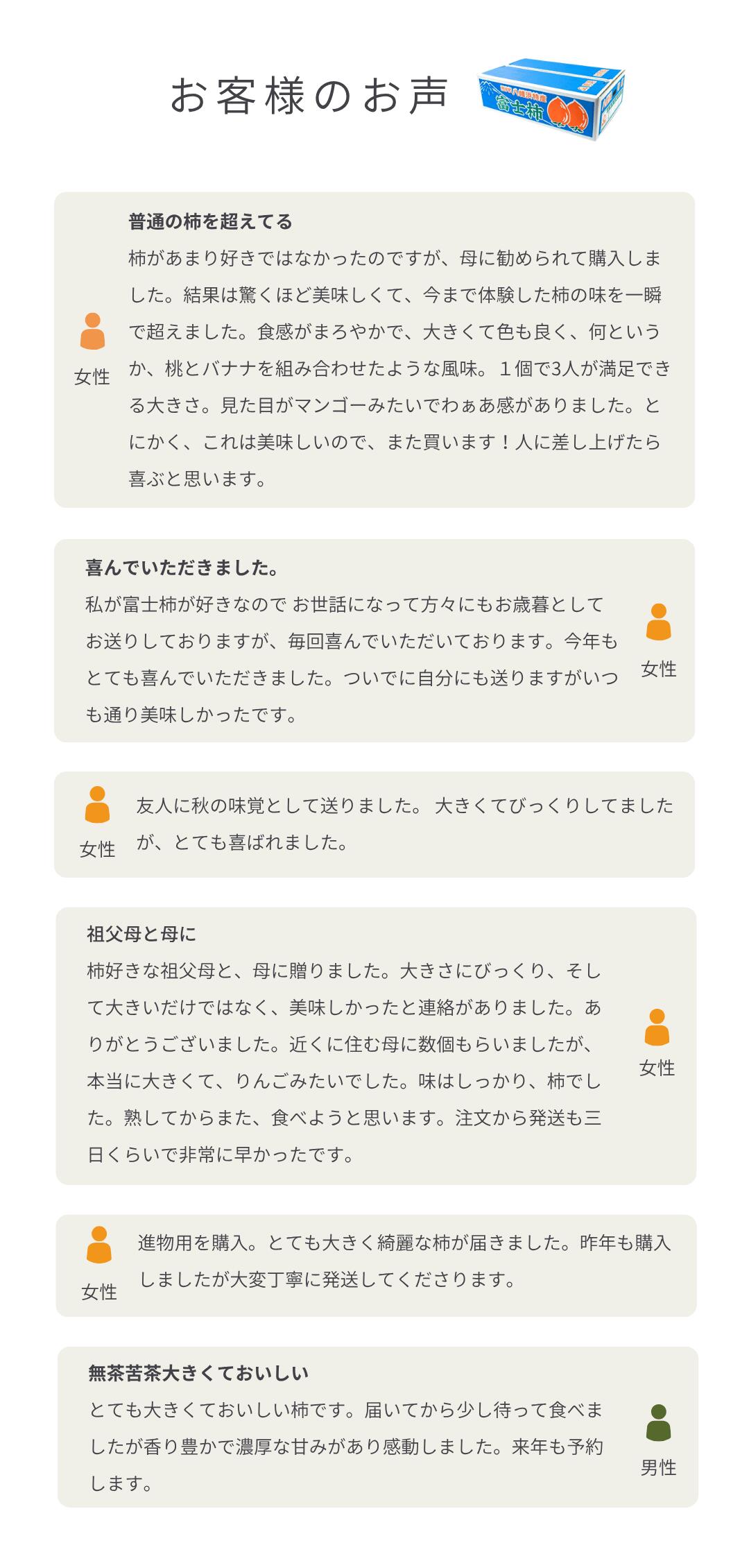 ファミリー用富士柿口コミ